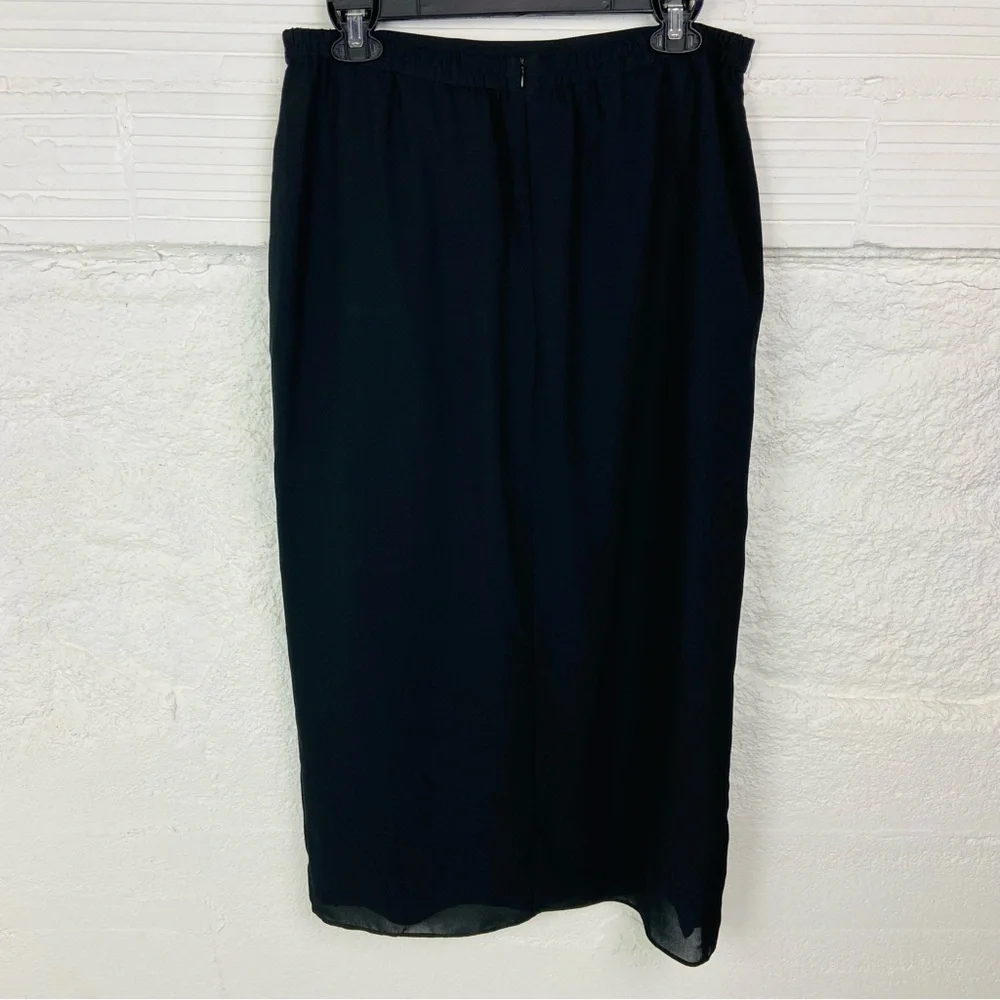 R&K evening Classic Black pleated side maxi Pencil Skirt size large - Picture 7 of 13